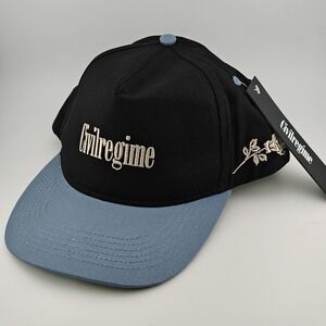 Civil Regime Hat Cap Snap Back Regime Rose Logo 5 Panel Black Slate Mens One Sz